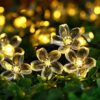 Guirnalda solar flores led 20 luces