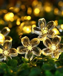 Guirnalda solar flores led 20 luces