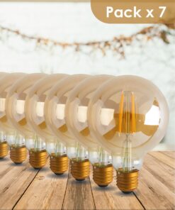 Pack 7 Ampolletas Globo E27 Vintage LED 5W