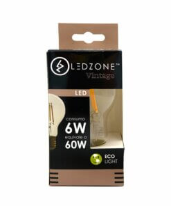 Box Ampolleta A60 Filamento LED E27 6W Ampolleta Vintage