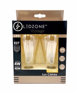 Box 2 Ampolletas Pera Vintage LED E27 4W A