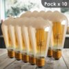 Pack 10 Ampolletas Pera Vintage Filamento LED 4W