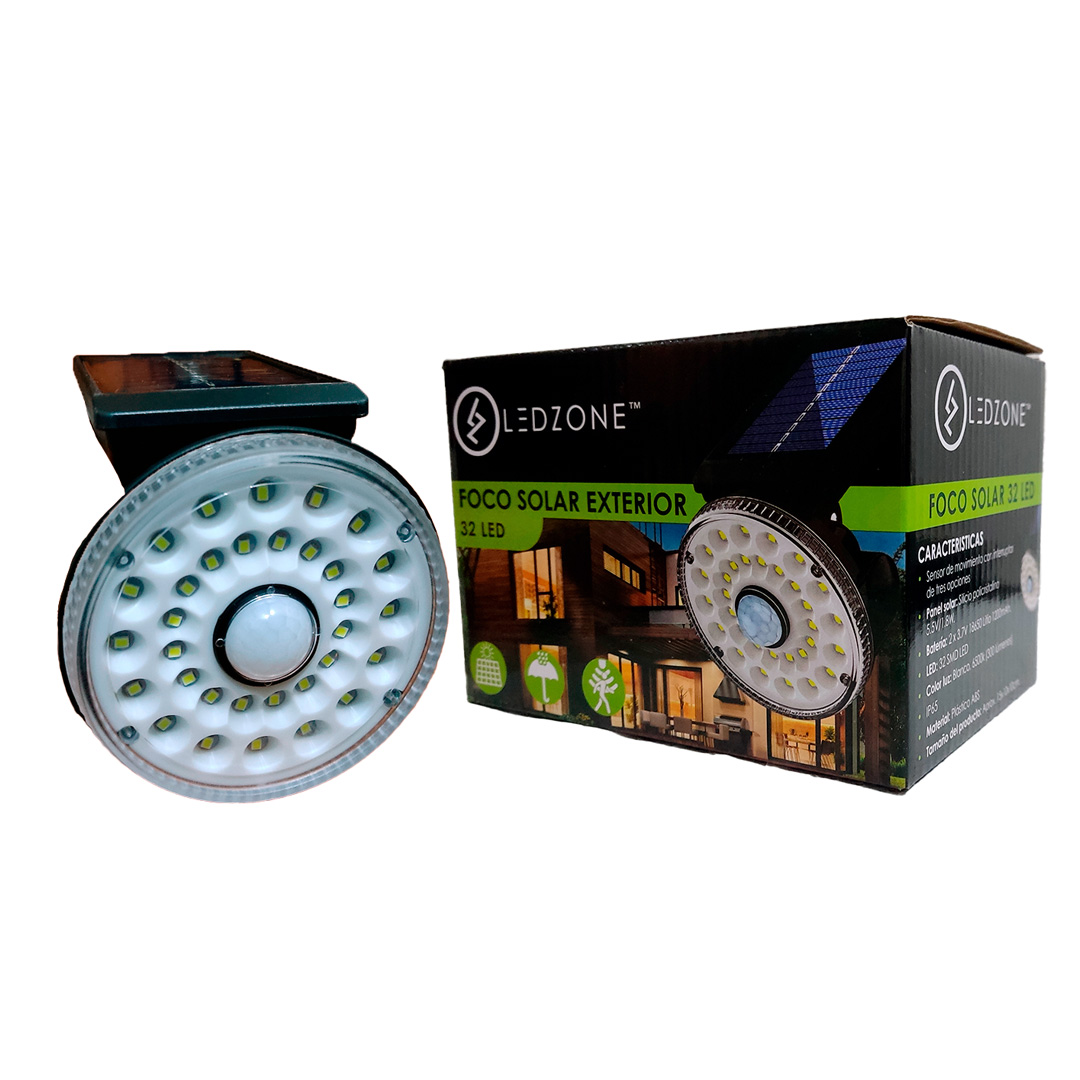 Foco Solar Exterior 32 led - Ledzone