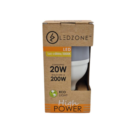 Ampolleta High Power E27 20W LED luz cálida